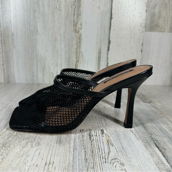 BCBGMaxAzria Shoes - BCBGMaxAzria Black Mesh Slip-On Heels